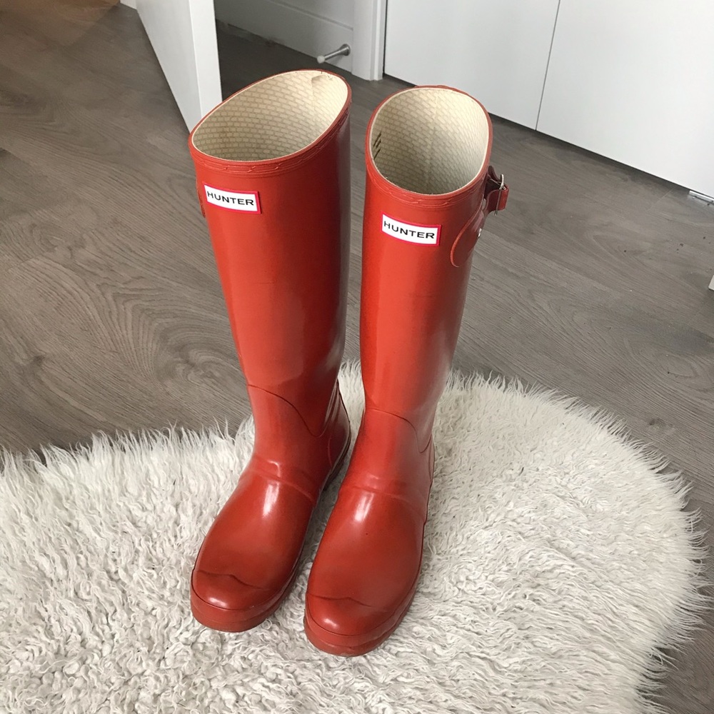 Red Hunter boots